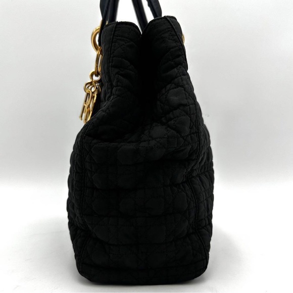 ❌SOLD❌Christian Dior Christian Dior Handbag Cannage Black Nylon Lady Dior - Picture 6 of 9